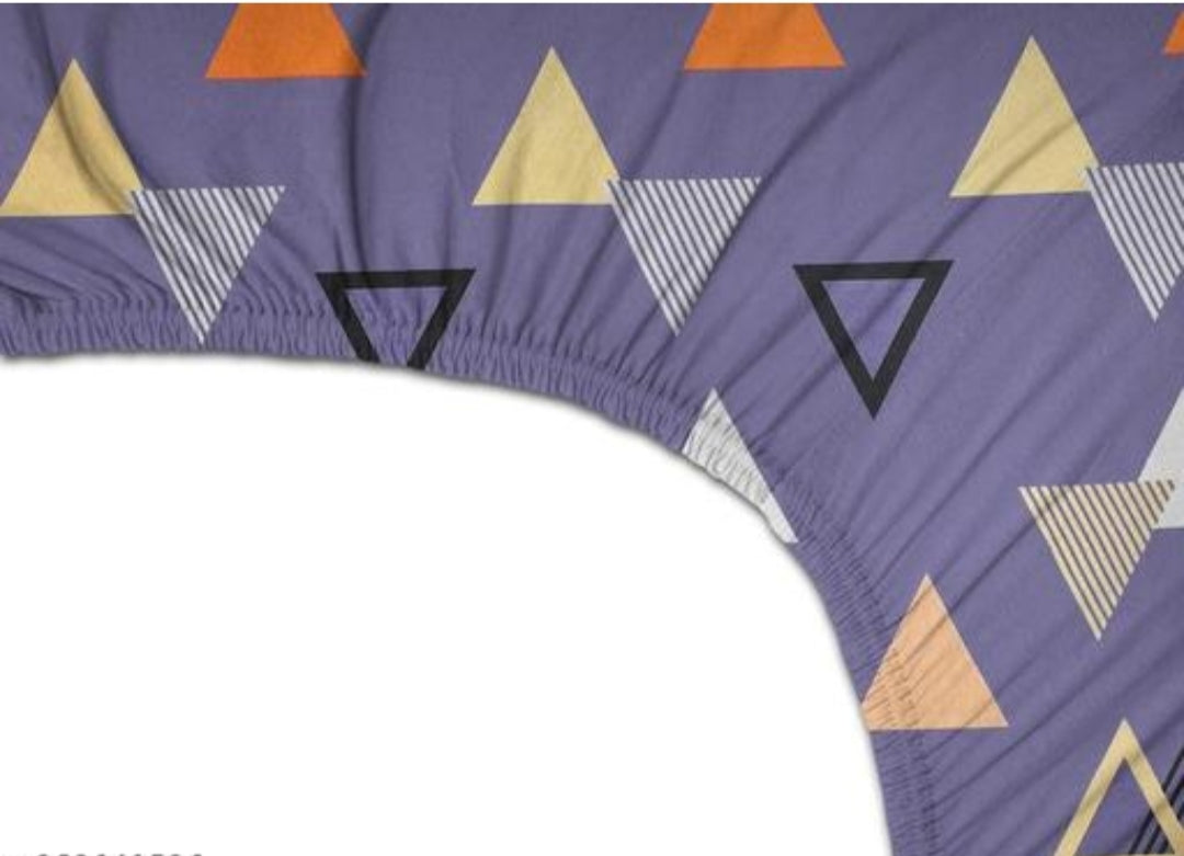 Super soft glace cotton double bedsheet with elastic fitted edges and matching pillow covers, 72x78 inches.