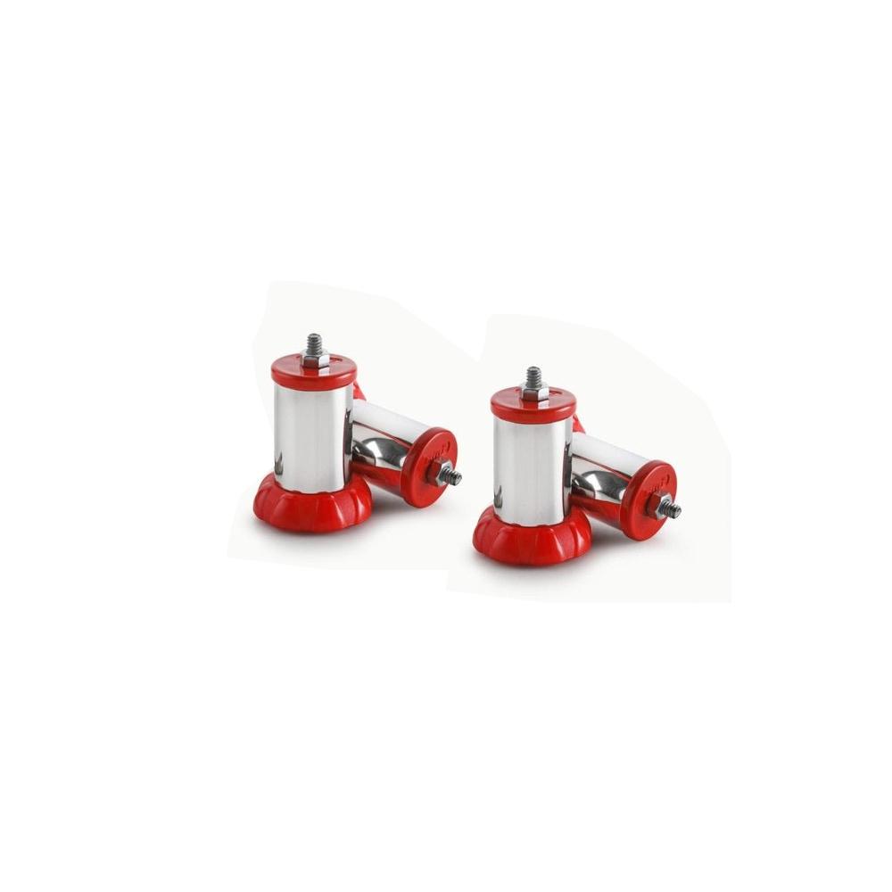 Set of four stainless steel LPG stove legs for kitchen appliances, durable and sturdy, by Wukusy.