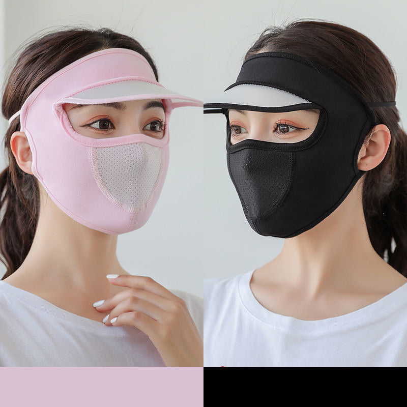 Multicolor sunscreen mask with brim, ice silk face cover, UV protection visor, cloth face mask by 22123.