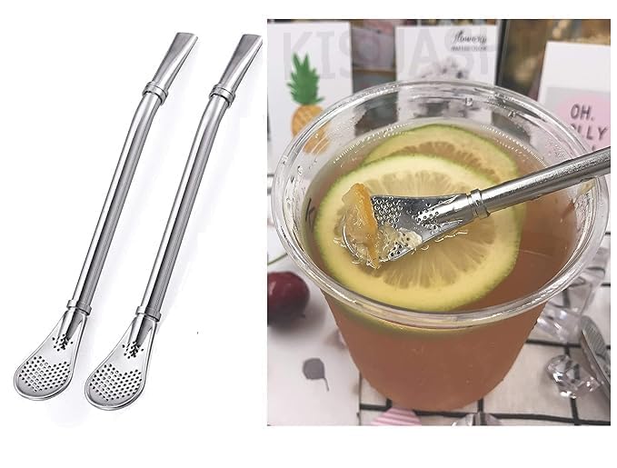 Two-in-one straw filter spoon from 22123, featuring a built-in filter for safe drinking and convenient spoon use.