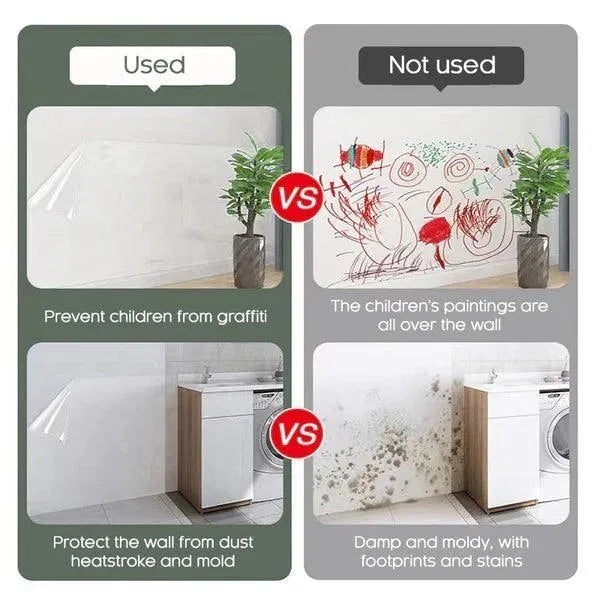 Pack of two self-adhesive transparent electrostatic wall protection films from brand 26041, ideal for wall stickers and murals.