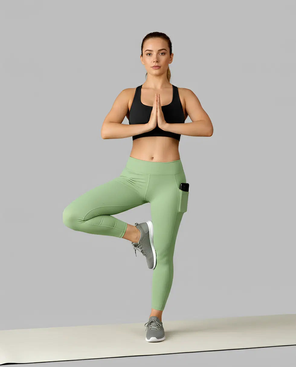 Girls' yoga pants by 26056, in pista green, size 2XL, featuring comfortable, stretchy fabric suitable for active wear.