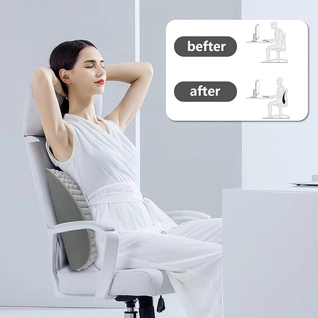 Back and neck stretcher lumbar cushion cover for pain relief, designed for back and neck stretching therapy.