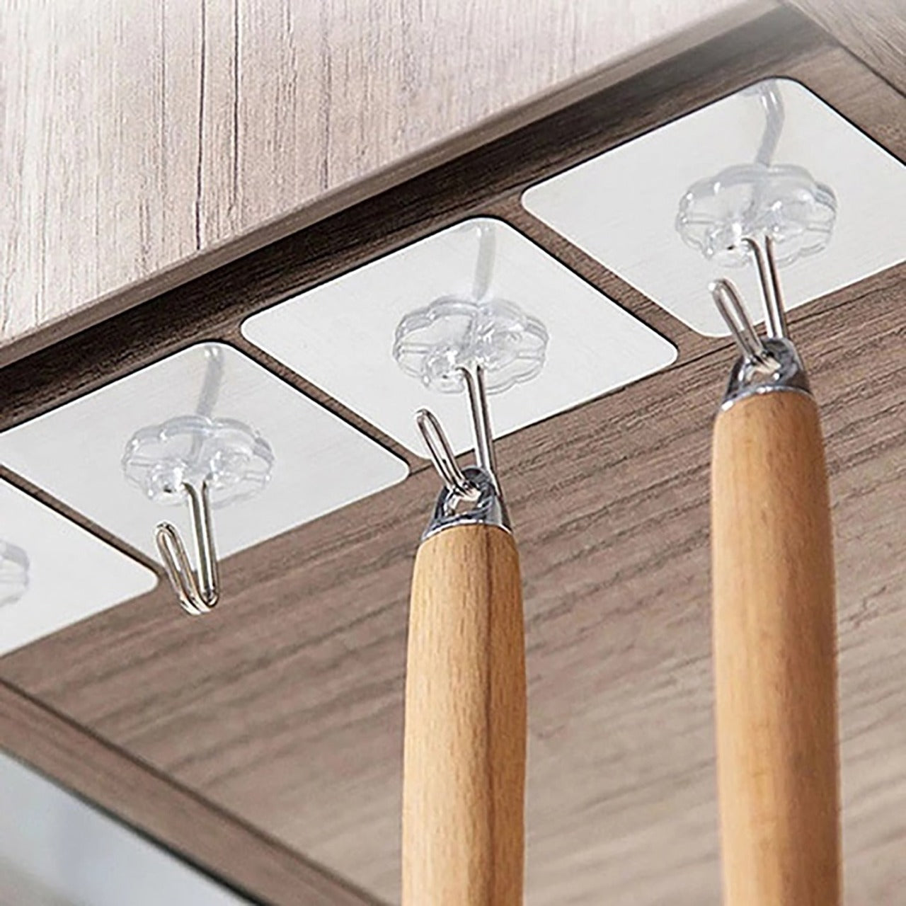 Set of 100 small stainless steel Wukusy wall hooks for home improvement, strong and adhesive for versatile hanging solutions