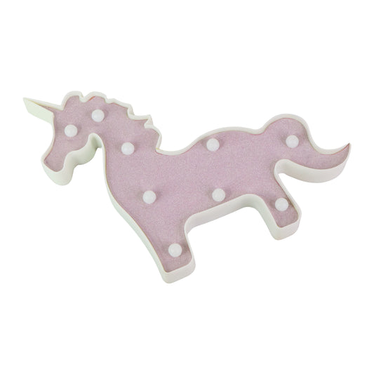 Wukusy magical unicorn-shaped LED night light for home decor, glowing softly with colorful lights in a cozy setting.