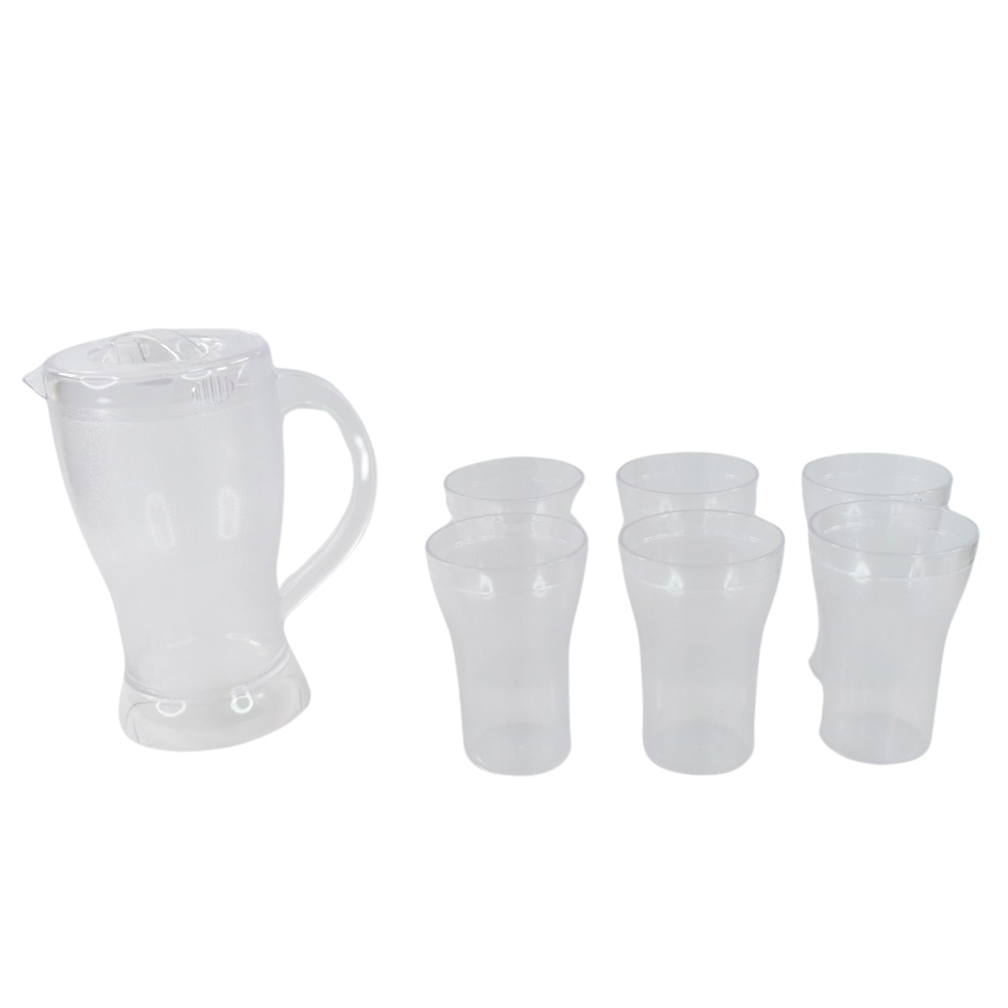 Wukusy Apex unbreakable lemon jug set with 6 matching glasses, 1200ml jug and 300ml glasses, durable home and kitchen drinkware
