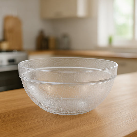 Wukusy transparent plastic Idli mixing and serving bowl with textured surface, ideal for kitchen use, 1 piece