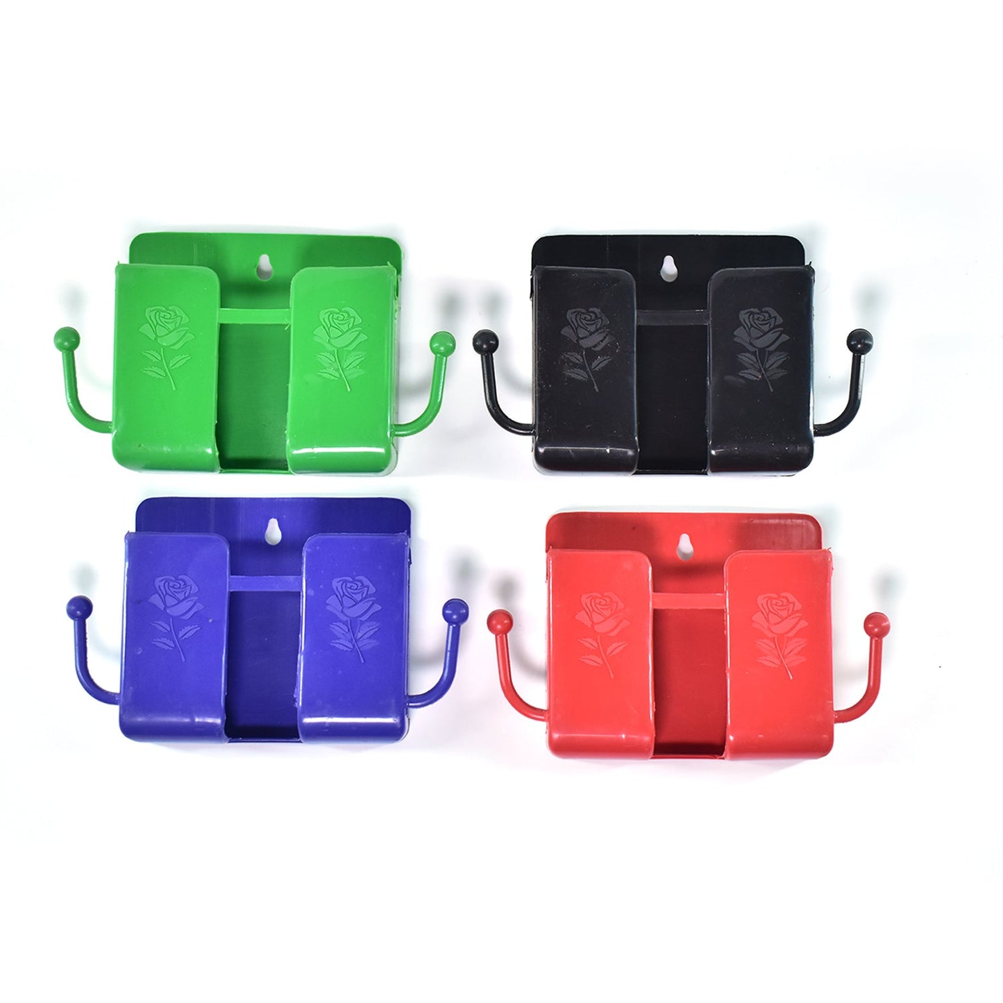 Wukusy 6201a wall-mounted storage box for remote controllers with two side hooks, suitable for organizing mobile accessories.