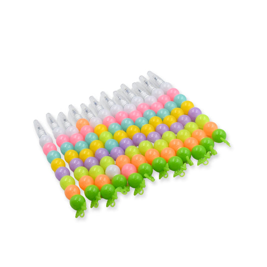 Wukusy multicolor gel pen set with pearl design, non-sharpening plastic pens, attractive and stylish for kids, 12-pack.