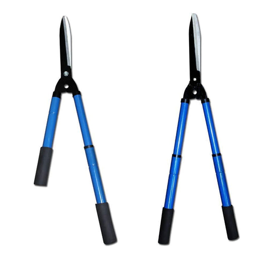 Wukusy heavy-duty hedge shear with adjustable blades and comfort grip handle, perfect for trimming shrubs and garden hedges.