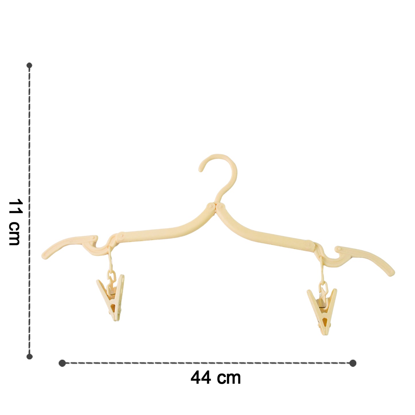 Foldable cloth hanger with dual clips by Wukusy, featuring a compact, versatile design for home laundry and organization.