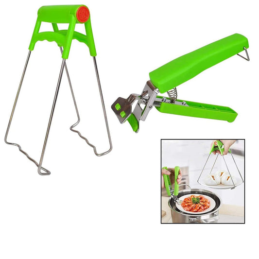 Wukusy stainless steel kitchen hot plate gripper and bowl clip set with two clips for secure handling of hot dishes