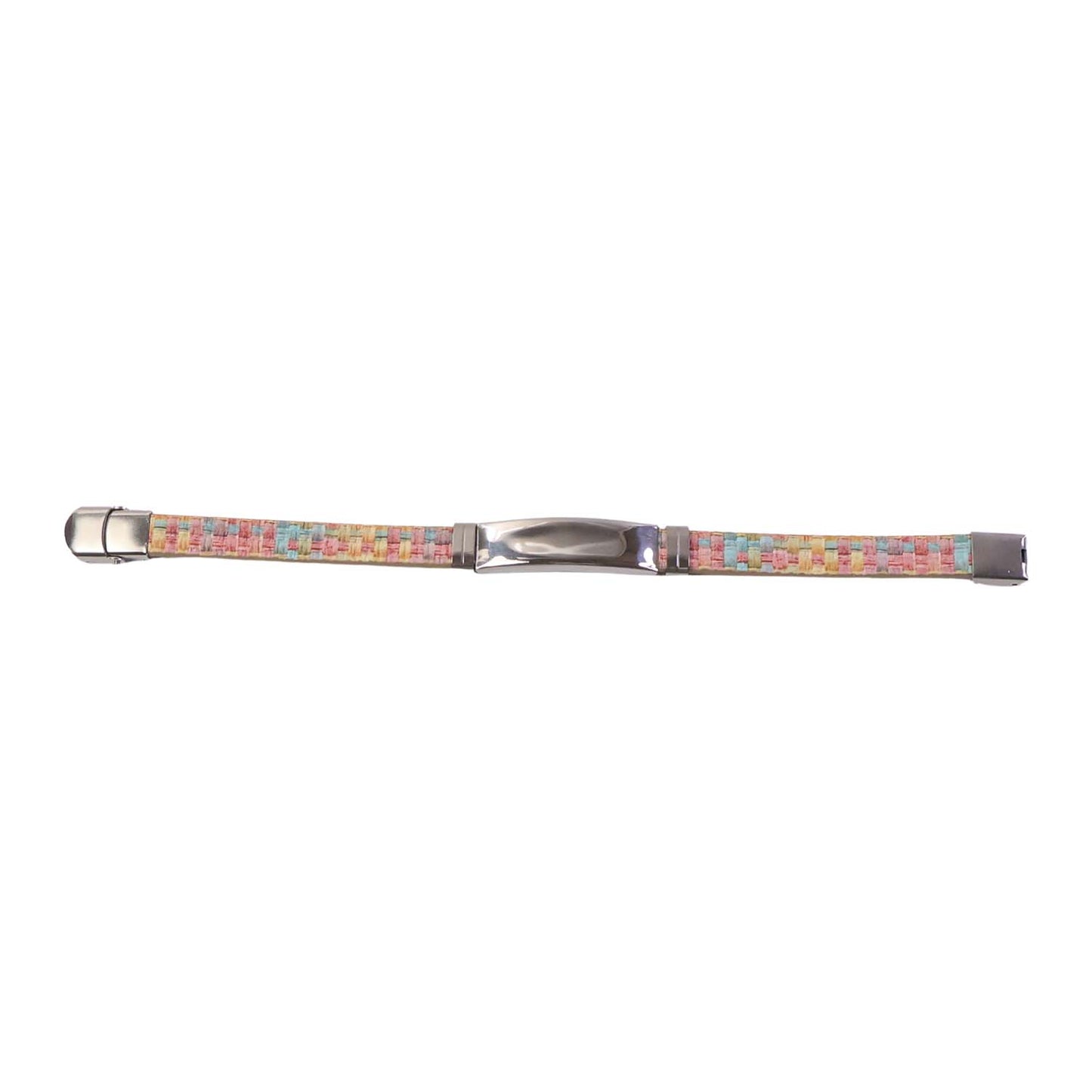 Wukusy premium fancy wrist bracelet with multicolor woven design, showcasing intricate multicolor threads on a stylish accessory.