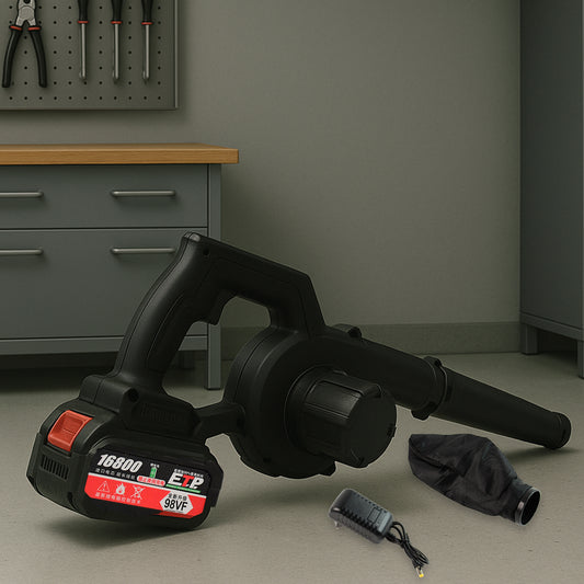 Wukusy multi-purpose home and garden air blower and vacuum combo kit with collection bag, ideal for easy cleaning and yard work.