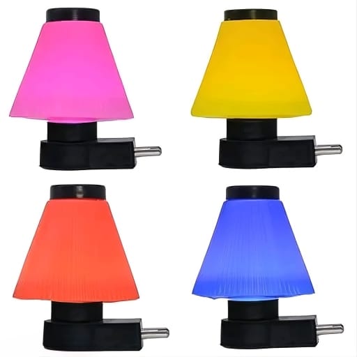 Set of four 7878 Charkee 0.5W umbrella-shaped LED night lamps in multicolor, designed for living room use, with plugs.