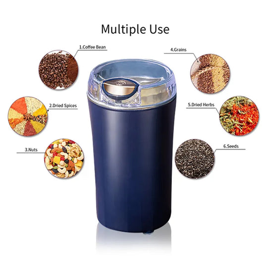 Wukusy 5324 Mini Mixer and Coffee Grinder, portable electric grinder for coffee beans, compact design for home and office use