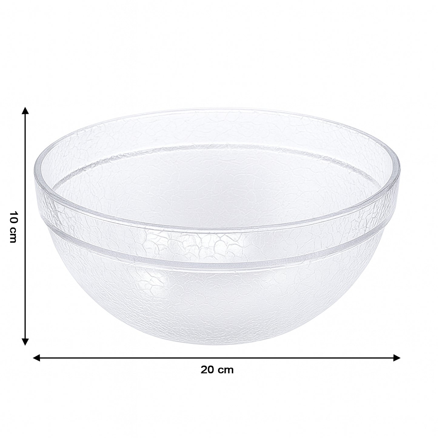 Transparent Wukusy Idli mixing and serving bowl made of textured plastic, ideal for kitchen use.