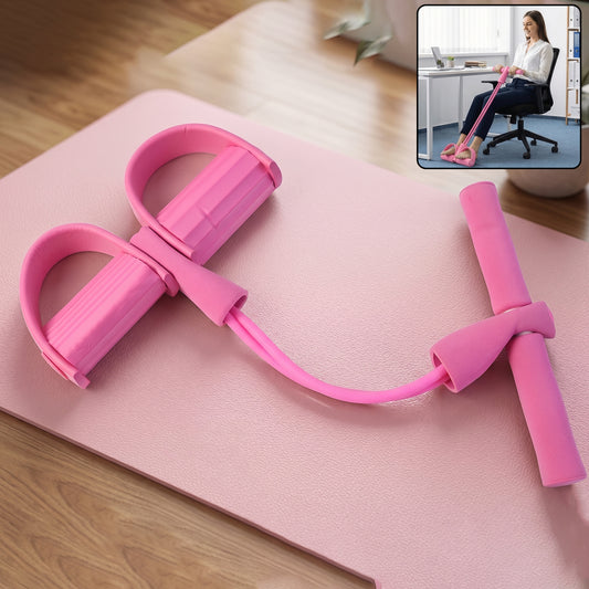 Wukusy portable pull rope resistance exerciser with foot pedal support, used for strength training and fitness workouts.
