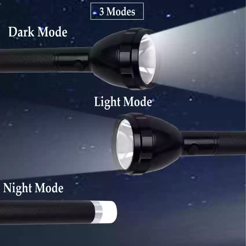 Black Charkee 40W rechargeable LED flashlight with long 1km range, lamp mode, and safety features for emergency use.