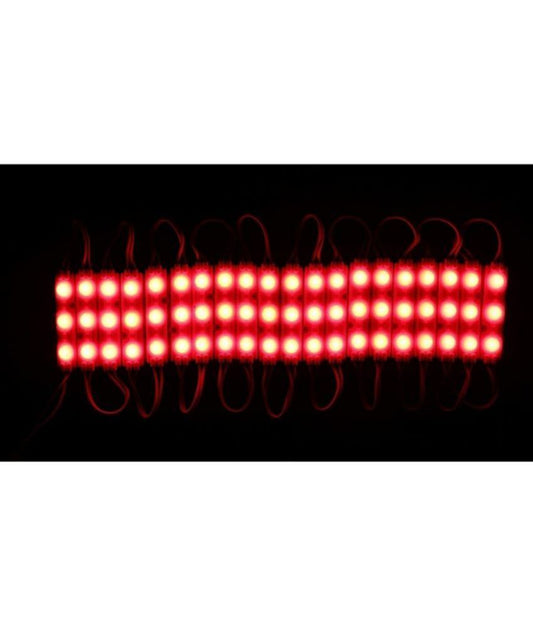 Red Charkee 3-LED waterproof night light strips in a pack of 20, designed for 12V use, ideal for outdoor or indoor lighting.