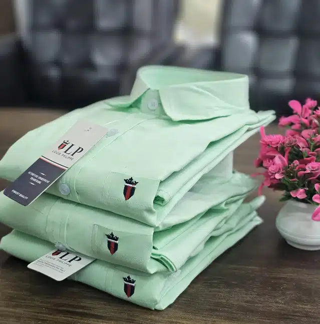Mint green full-sleeves men's shirt by 8969, casual style, button-up design, shown on a model.
