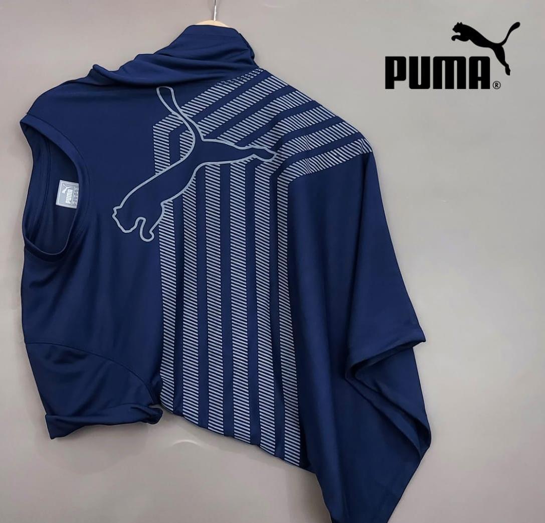 Blue regular fit men's T-shirt by 8969, soft cotton fabric, casual style, shown on a plain background.