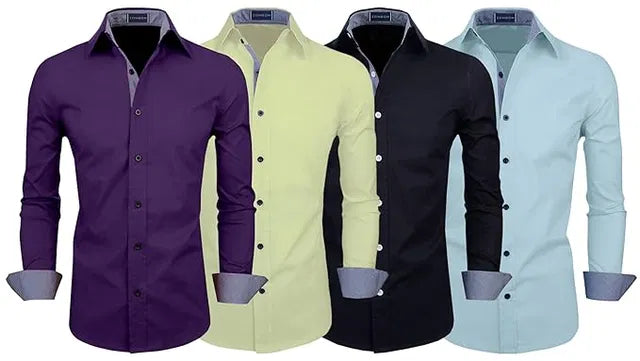Pack of 4 men's plain T-shirts in assorted colors from 8969, shown in a multicolor set with short sleeves and crew necks.