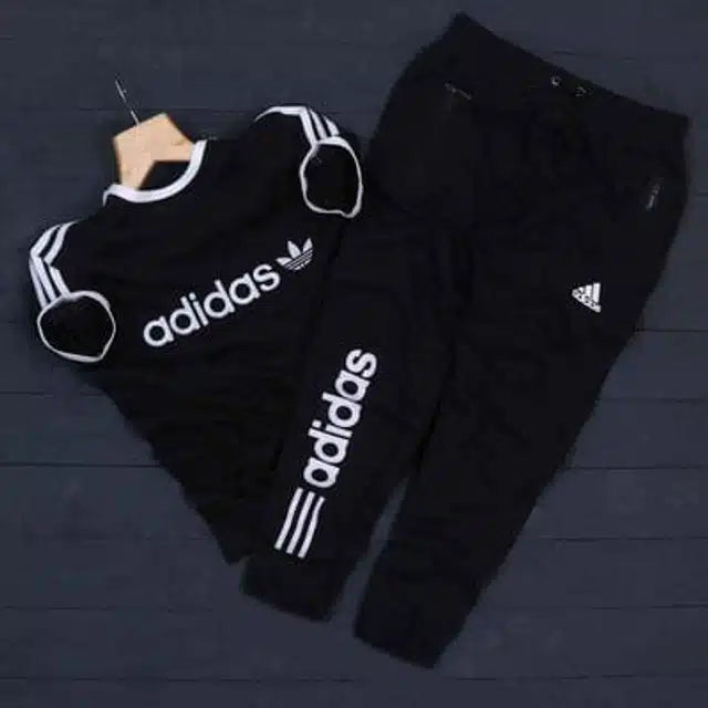 Black printed men's track suit by 8969, featuring a comfortable fit and sporty design, shown in size S.