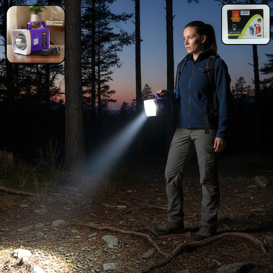 Wukusy Omega rechargeable LED laser torch light with 5200mAh battery, compact handheld flashlight with adjustable beam.