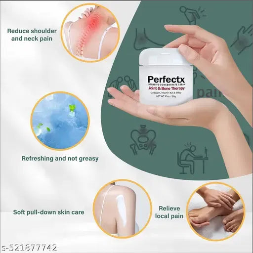 Two 50g jars of Perfectx Joint and Bone Therapy Cream, an intensive natural concentrate for joint and bone relief.