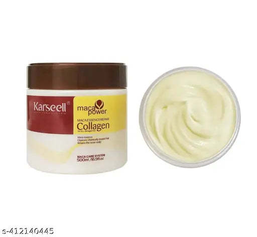Pack of 2 Collagen Expert Absolut Repair Masks for dry hair with gold quinoa and wheat protein for deep conditioning and strength.