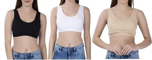 Set of three women's multicolor Air Bras by 9326, lightweight and comfortable wireless bras for women.