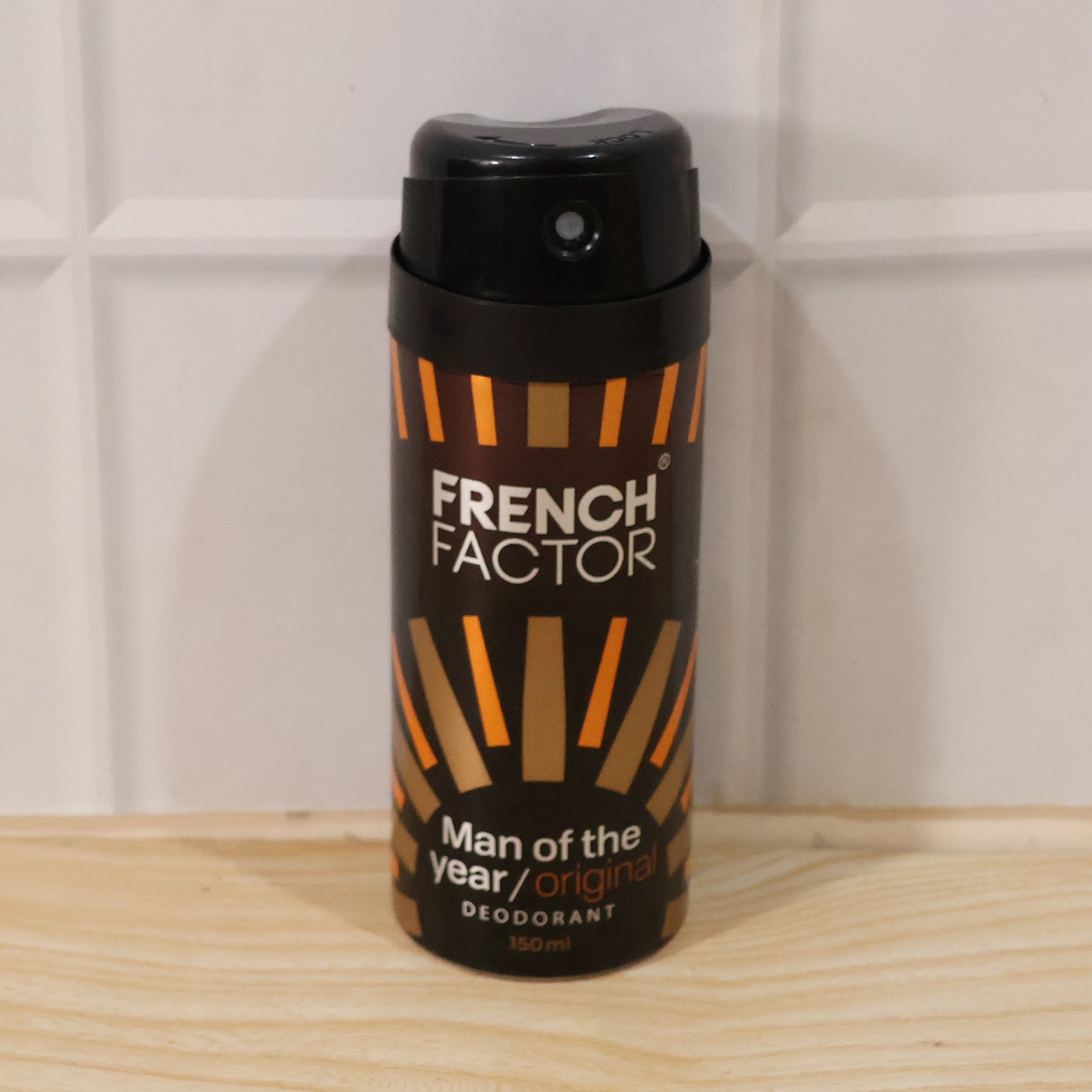 Wukusy French Factor Man Of The Year original body spray 150ml spray bottle with sleek packaging and branding.