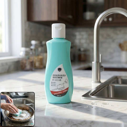 Wukusy cookware bottom cleaner liquid in a 100ml bottle, designed for removing stains and buildup from cookware bottoms.