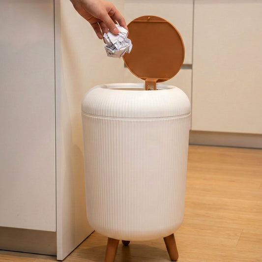 Wukusy premium stylish mini dustbin, 22x30 cm, compact waste bin for home or office use, black plastic with smooth finish.