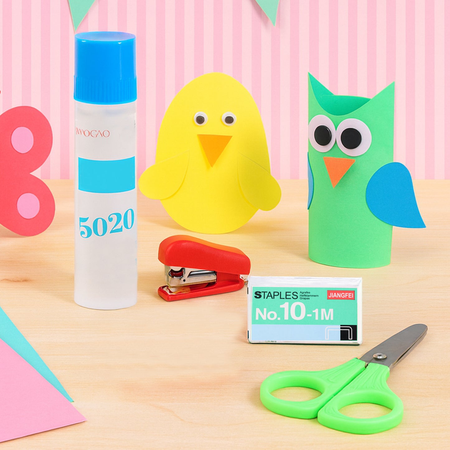 Kids crafting and stationery set by Wukusy includes colorful markers, scissors, glue, and paper for creative activities.