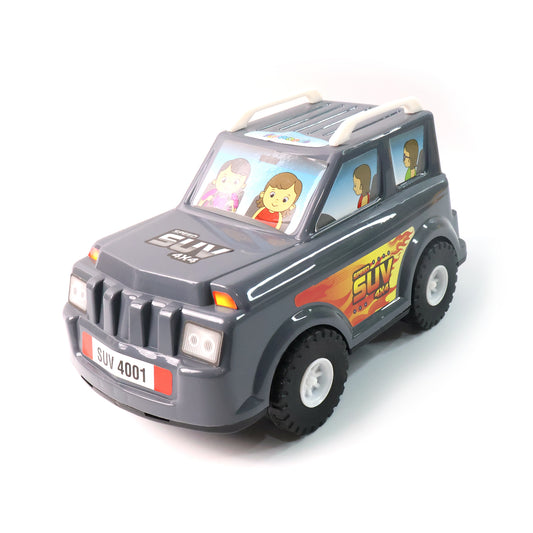 Wukusy Funwoods Kids Power SUV toy car for children, featuring colorful plastic design and realistic vehicle details.