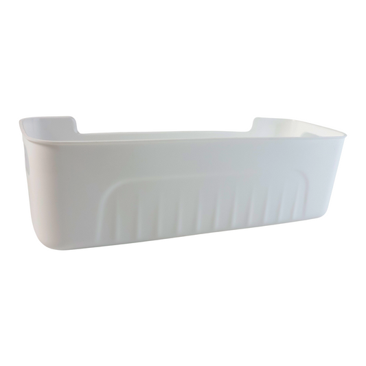 Set of four white plastic storage baskets by Wukusy, ideal for organizing home supplies and improving space management.