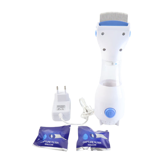 Wukusy electric anti-lice vacuum comb set with multiple combs and a handheld device for lice removal and hair cleaning