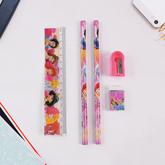 Wukusy 5-piece cartoon wooden pencil set for kids, includes colorful pencils ideal for school, art, and gift purposes.