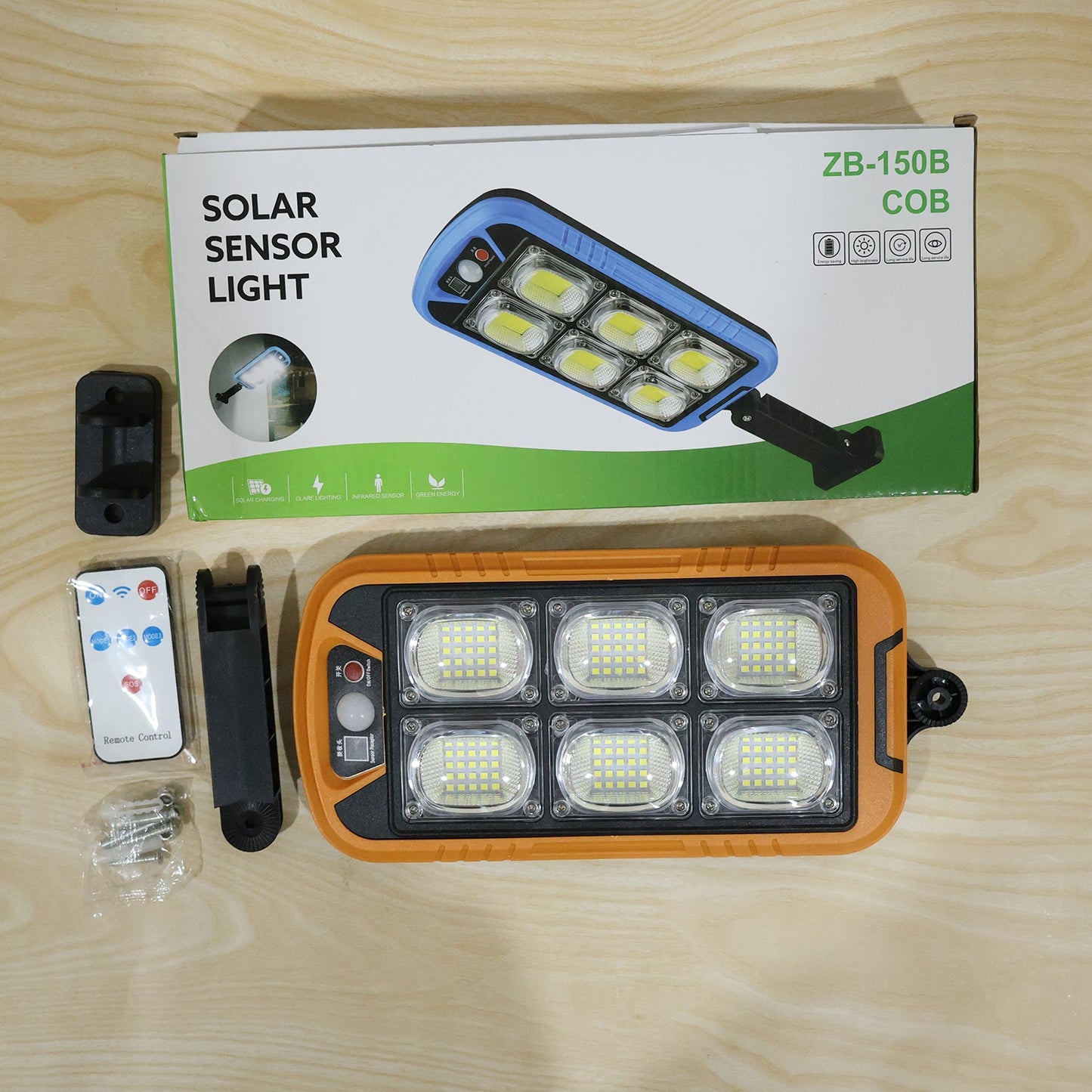 Wukusy solar LED outdoor wall light with motion sensor and remote, waterproof for garden or outdoor security illumination