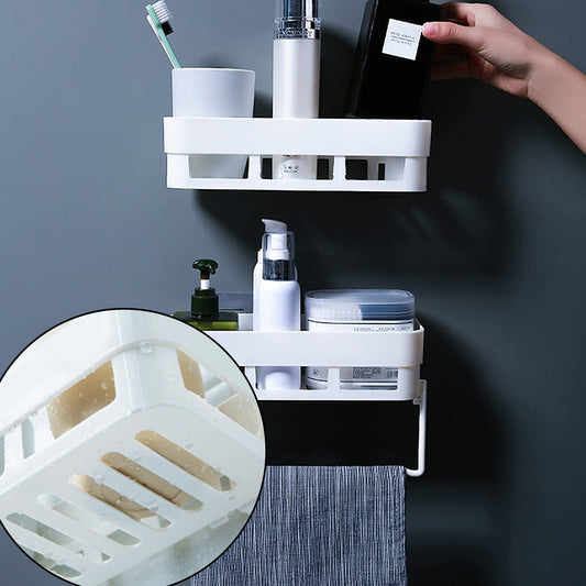 Wukusy 1651L multipurpose wall-mounted kitchen and bathroom shelf with metal storage rack and wall holder for organization