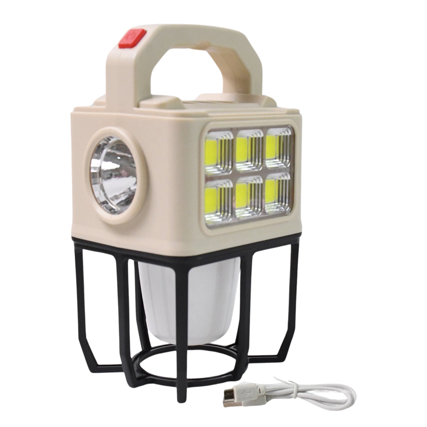 Wukusy solar portable camping lantern with three light modes, compact design, and adjustable brightness for outdoor camping.