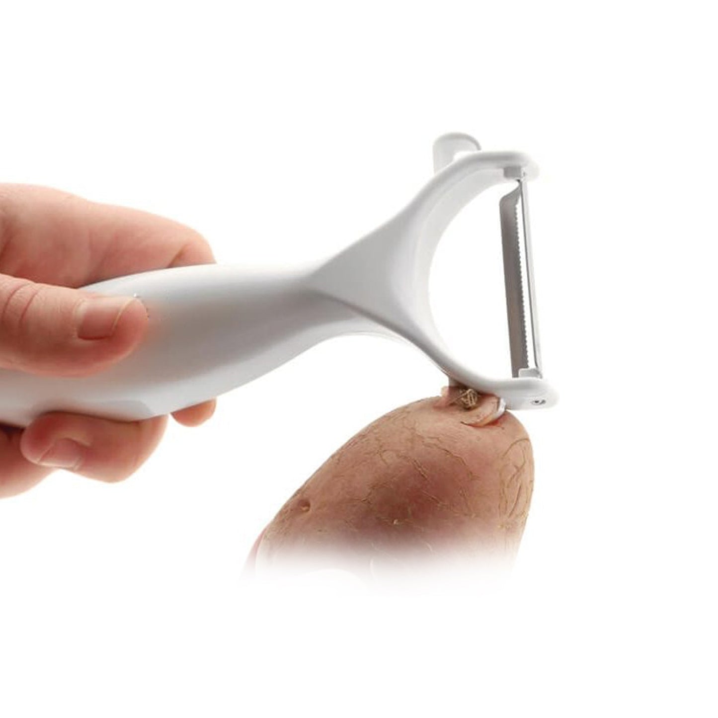 Wukusy vegetable and fruit peeler for kitchen use with ergonomic handle and sharp blade for efficient peeling.