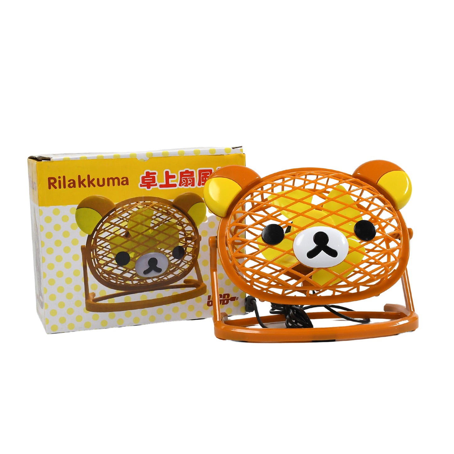 Wukusy 7714 Teddy Bear portable USB fan with adjustable settings, suitable for home, office, and car use, battery not included.