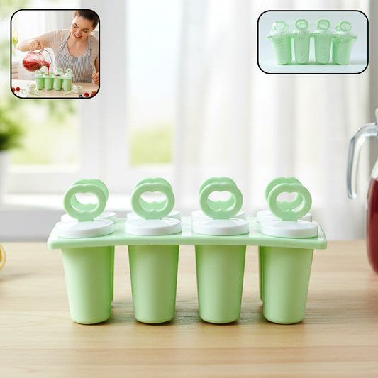 Wukusy Prexo plastic ice cream popsicle maker set with 8 colorful molds for homemade frozen treats.