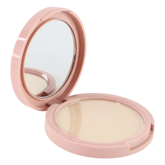 Wukusy Og Beauty Hazelnut Flawless Touch Compact Powder in 9g, beige shade, shown in an open compact with mirror and powder puff.