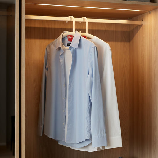 Wukusy multipurpose anti-slip plastic clothes hanger with fragrance holder, showing a sleek design and textured grip surface.