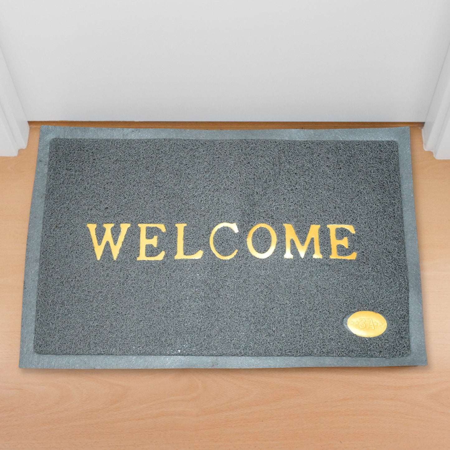 Wukusy 8822 welcome door mat for home entrance, outdoor, anti-slip, waterproof, heavy-duty, easy to clean, 23x15 inches