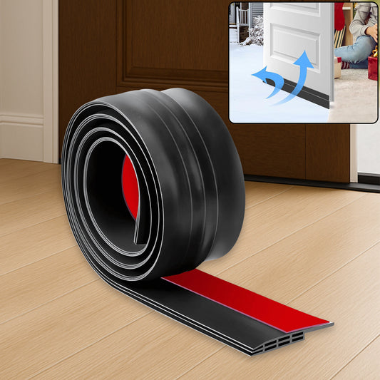 Wukusy 1-meter self-adhesive silicone door bottom seal strip for office doors, flexible and easy to install.